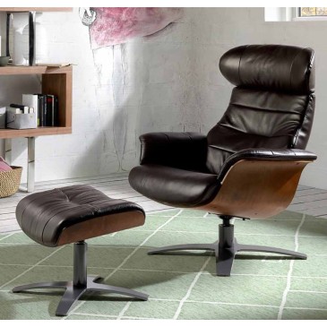 Angel Cerda lænestol til stue eller kontor med fodstøtte | kasa-store