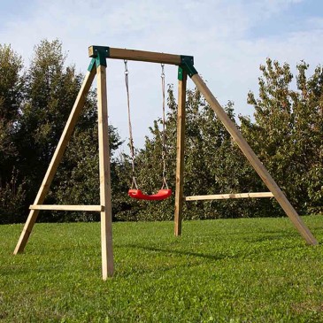 Children's swing with single seat by Losa made of impregnated pine wood