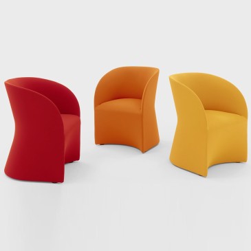 Viganò Milly Big padded armchair upholstered in self-extinguishing fireproof fabric