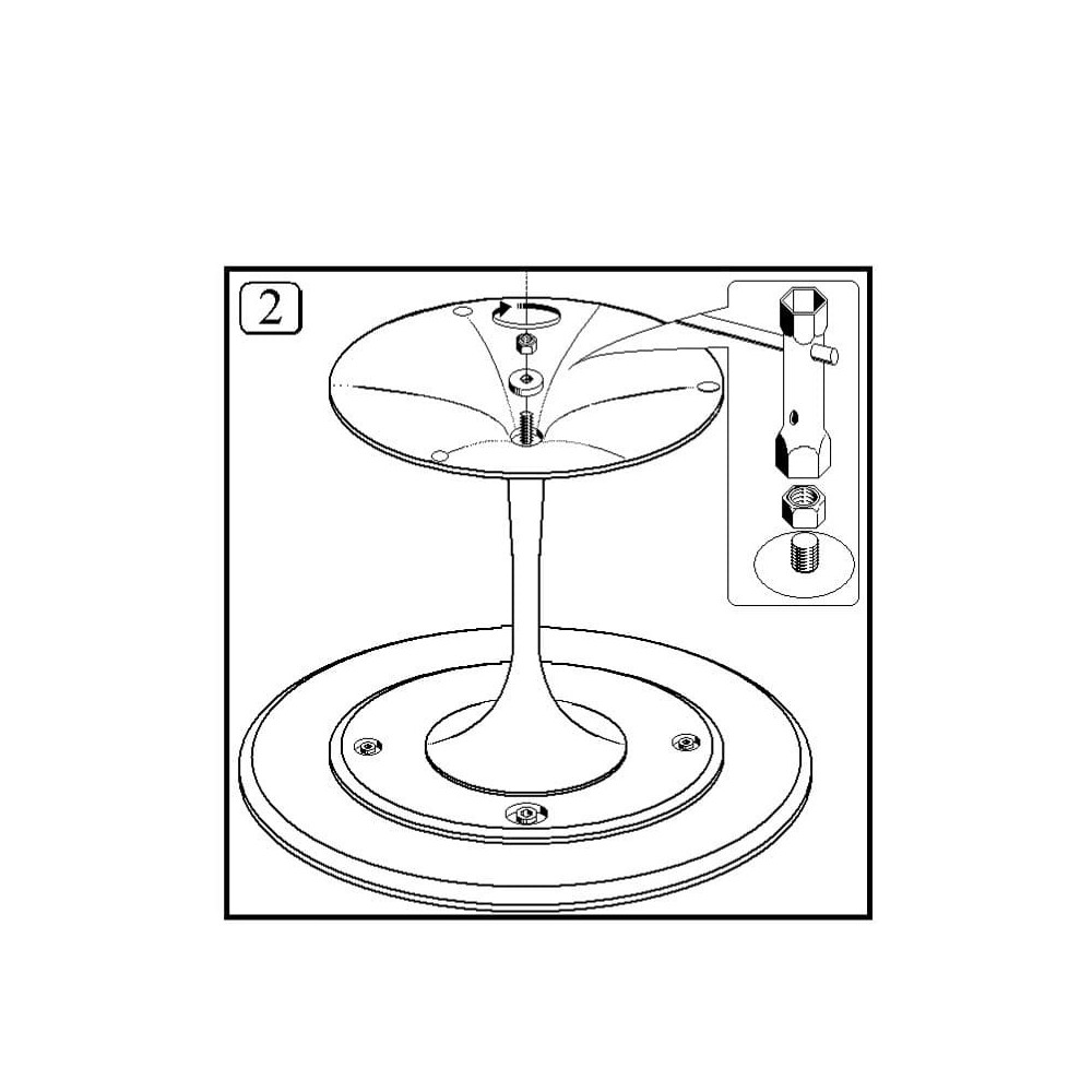 Tulipan ovalt bord i forskellige størrelser med laminat eller marmorplade
