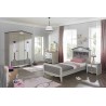 Complete bedroom for Pretty girls with bed, wardrobe, bedside table, chest of drawers, lamp and chandelier