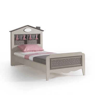 Chambre complète pour jolies filles avec lit, armoire, table de chevet, commode, lampe et lustre