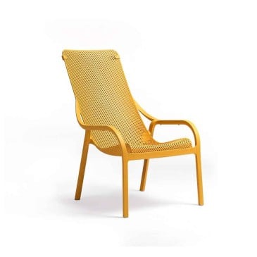 Nardi Net Lounge sæt med 4 stabelbare stole i polypropylen fås i forskellige finish