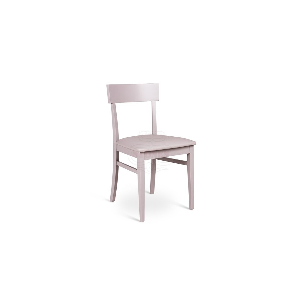 Monaco wooden chair with PU padded seat in various finishes