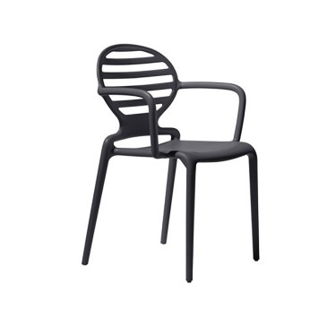 Juego de 4 sillas de exterior e interior Cokka fabricadas en tecnopolímero disponible en varios colores