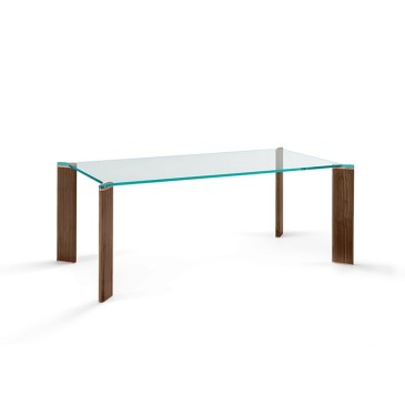 Tonelli Design Table Can Can en verre et bois | kasa-store