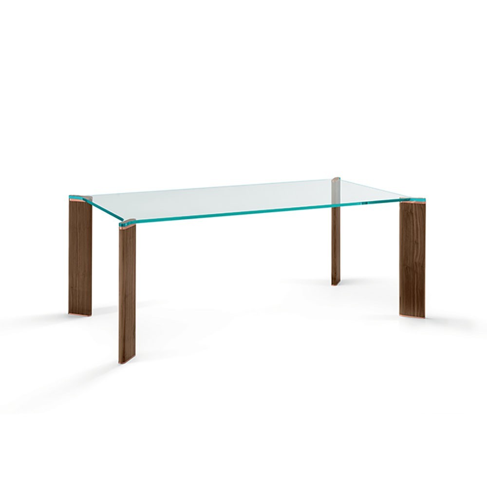 Tonelli Design Can Can mesa em vidro e madeira | kasa-store