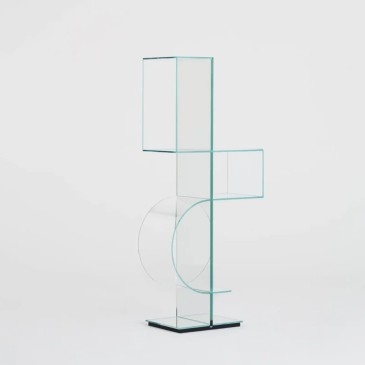 Glas Italia Ollie pystysuora kirjahylly erittäin kirkkaasta lasista | kasa-store