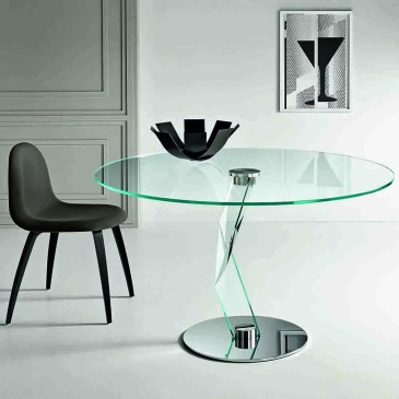 Tonelli Design Bakkarat Ψηλό στρογγυλό γυάλινο τραπέζι | kasa-store