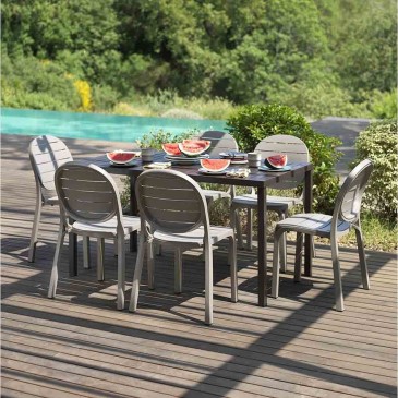 Nardi Erica set of 4 stackable polypropylene garden chairs