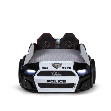 Cama de solteiro em formato de carro de polícia | kasa-store
