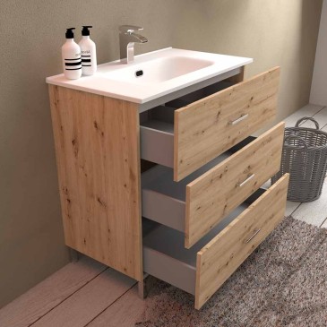 Mars 80 bathroom cabinet with three drawers | kasa-store