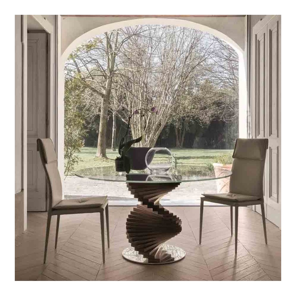 Tonin casa Firenze ronde tafel met glazen blad | kasa-store