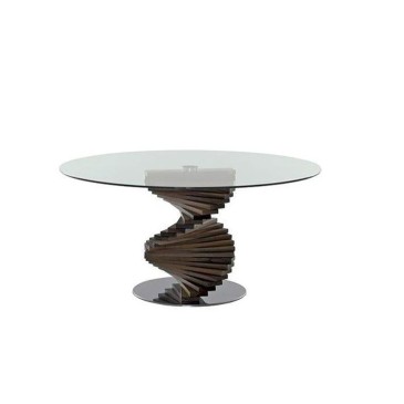 Tonin casa Firenze table ronde avec plateau en verre | kasa-store