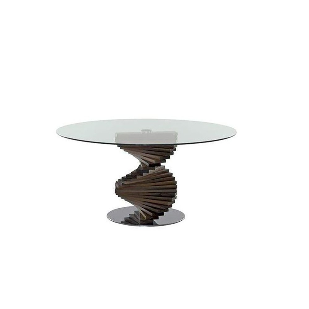 Tonin casa Firenze round table with glass top | kasa-store