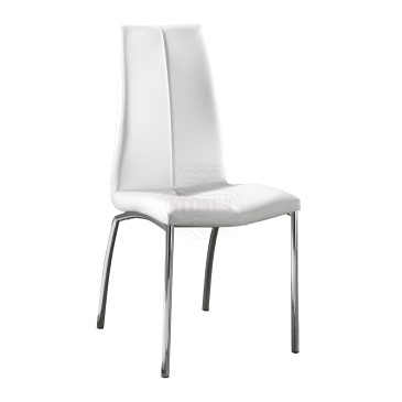 Επιχρωμιωμένη καρέκλα Stones Viva επενδυμένη με απομίμηση δέρματος διαθέσιμη σε δύο διαφορετικά φινιρίσματα
