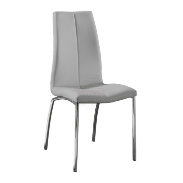 Επιχρωμιωμένη καρέκλα Stones Viva επενδυμένη με απομίμηση δέρματος διαθέσιμη σε δύο διαφορετικά φινιρίσματα