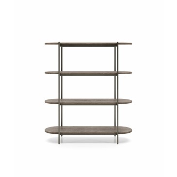 Dallagnese Supernova self-supporting bookcase in metal and stoneware shelves