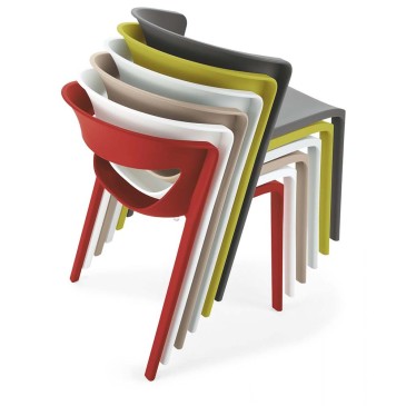 Kastel Kikka ett sett 4 polypropylen stoler | kasa-store