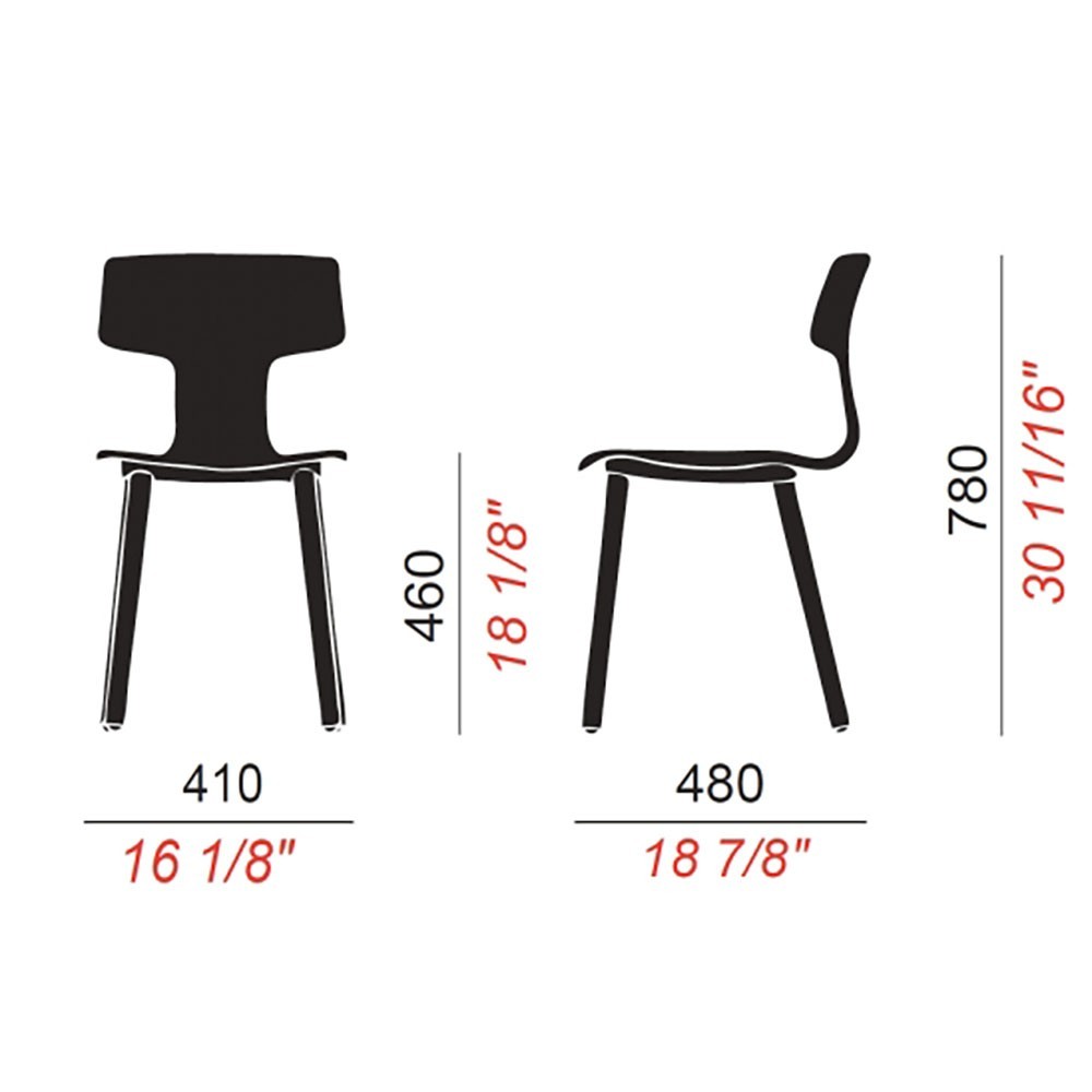 Colos Split GL set 2 chairs with wooden legs | kasa-store