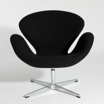 Neuauflage des Swan Armchair von Arne Jacobsen aus echtem Leder oder Wolle