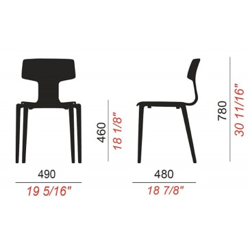 Colos Split set of 4 polypropylene chairs | kasa-store
