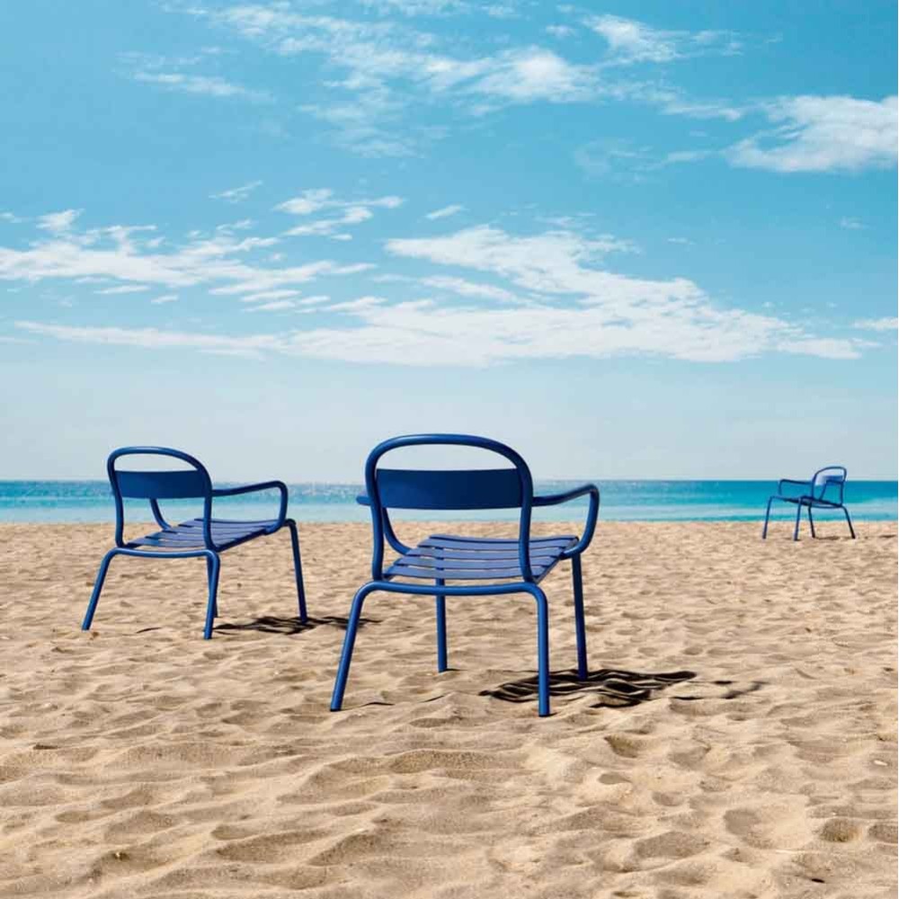 Colos Stecca L set of 2 lounge armchairs in aluminum | kasa-store