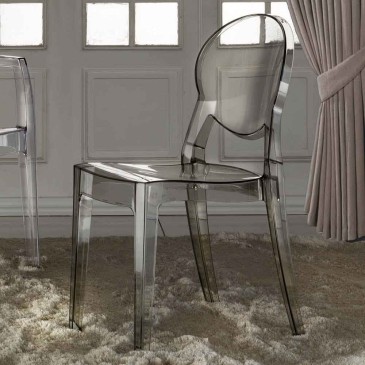Conjunto de sillas de policarbonato disponible con o sin reposabrazos.