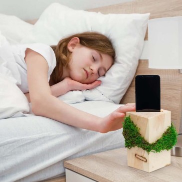 Linfadecor Dolmen support pour téléphone portable en bois stabilisé et mousse