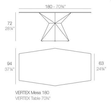 Vondom Vertex tavolo fisso per interni ed esterni | kasa-store