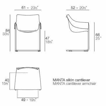 Vondom Manta setti 2 tuolia käsinojilla | kasa-store