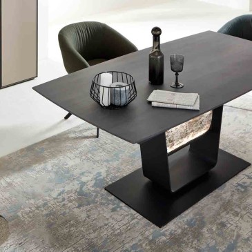 Hartmann extendable table Alva collection with steel base and birch top