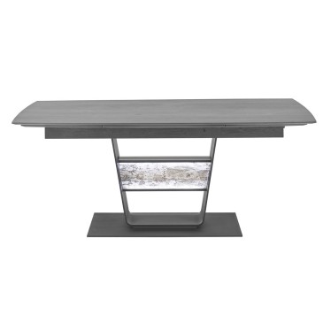 Hartmann tavolo allungabile con base acciaio e piano in legno