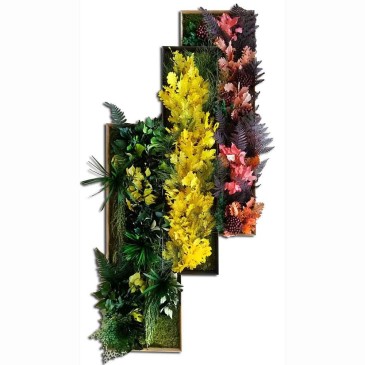 Linfadecor-Rahmen mit stabilisierten Blumen bedeckt | kasa-store
