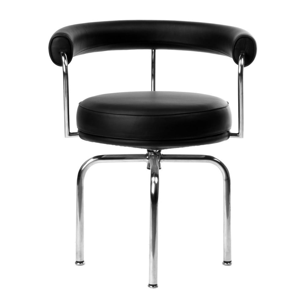 Reedição da cadeira giratória de Le Corbusier em couro, Made in Italy