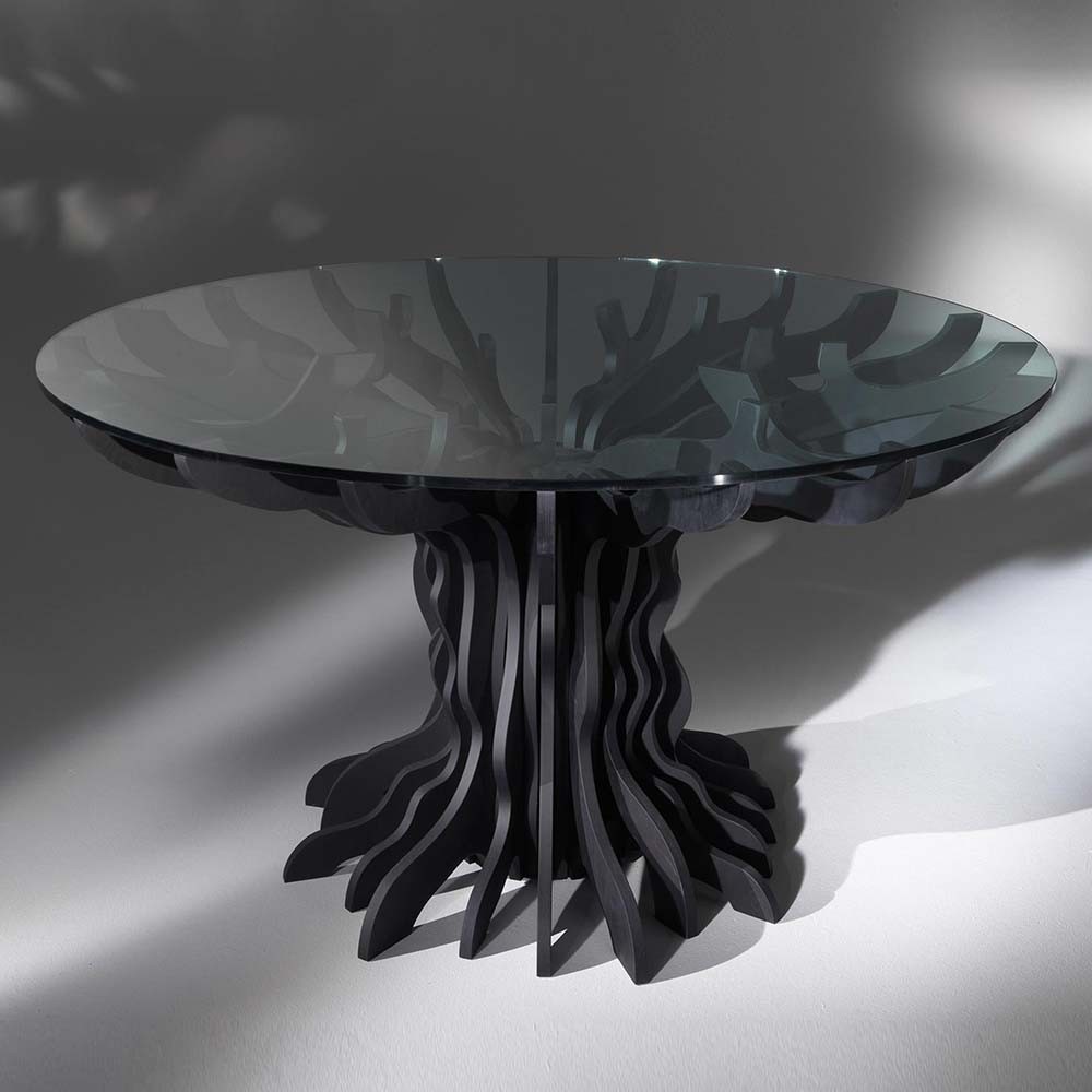 Albedo design Tale table in birch wood and glass | kasa-store