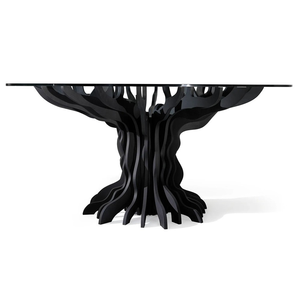 Albedo design Tale tavolo in legno di betulla e vetro | kasa-store