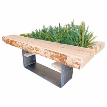 Linfadecor em madeira de pinho suíço com plantas estabilizadas | kasa-store