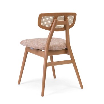 Fenabel Malin wooden chair with wicker back | kasa-store