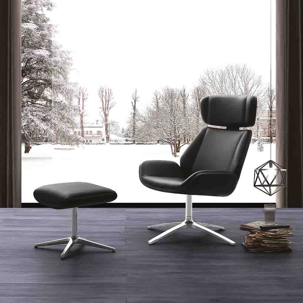 The Sigmund armchair with pouf suitable for living | kasa-store