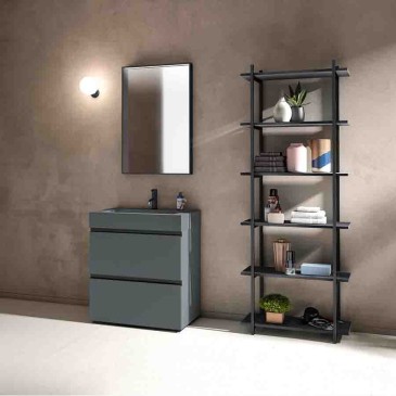 Birex Gola Up bathroom composition C-08 with two mirror drawers and shelving