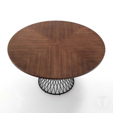 Tomasucci Clew στρογγυλό τραπέζι με ξύλινο τοπ | kasa-store