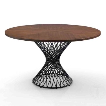 Tomasucci Clew runder Tisch mit Holzplatte | kasa-store