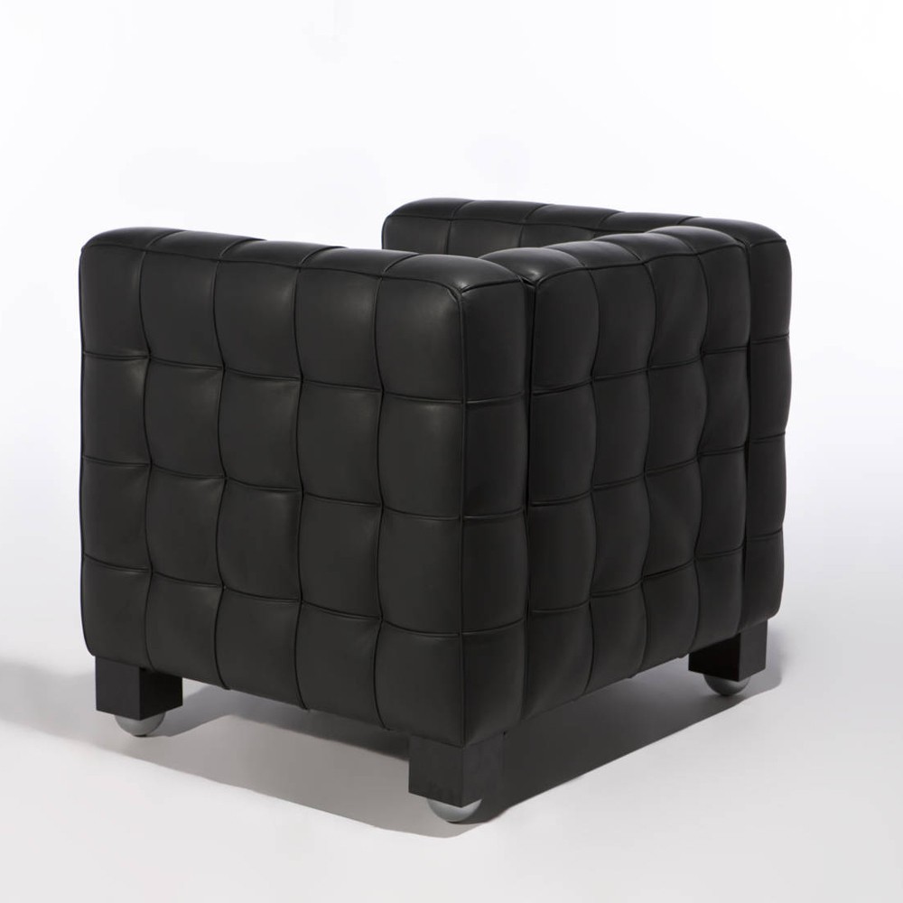 Re-edition of the Kubus armchair by Josef Hoffmann in real Italian leather
