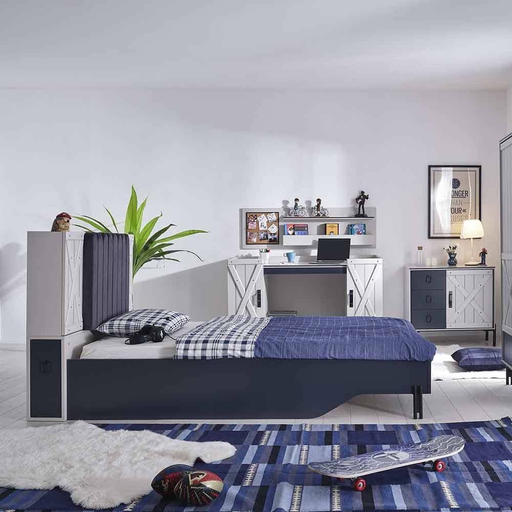 Μονό κρεβάτι με σχέδιο σε σχήμα καλοκαιρινής καμπίνας | kasa-store