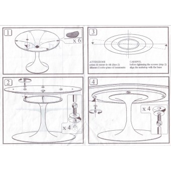Riedizione Tulip di Eero Saarinen tavolo ovale con piano marmo di carrara o in laminato istruzioni per il montaggio
