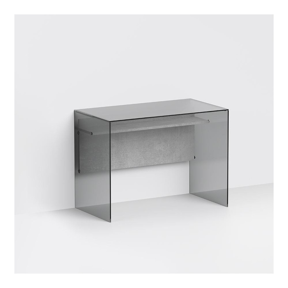 Pezzani Scriba skrivbord i transparent eller rökt glas | kasa-store