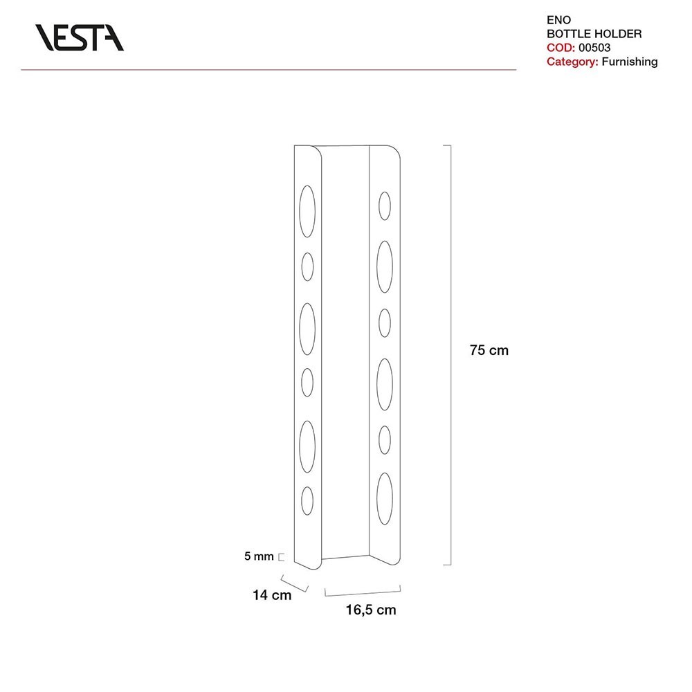 Vesta Eno plexiglas flessenhouder in twee maten | kasa-store