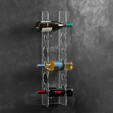 Vesta Eno small and large vertical wall bottle holder in plexiglass