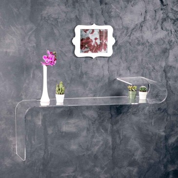 Consola de pared transparente Vesta Float de plexiglás | kasa-store